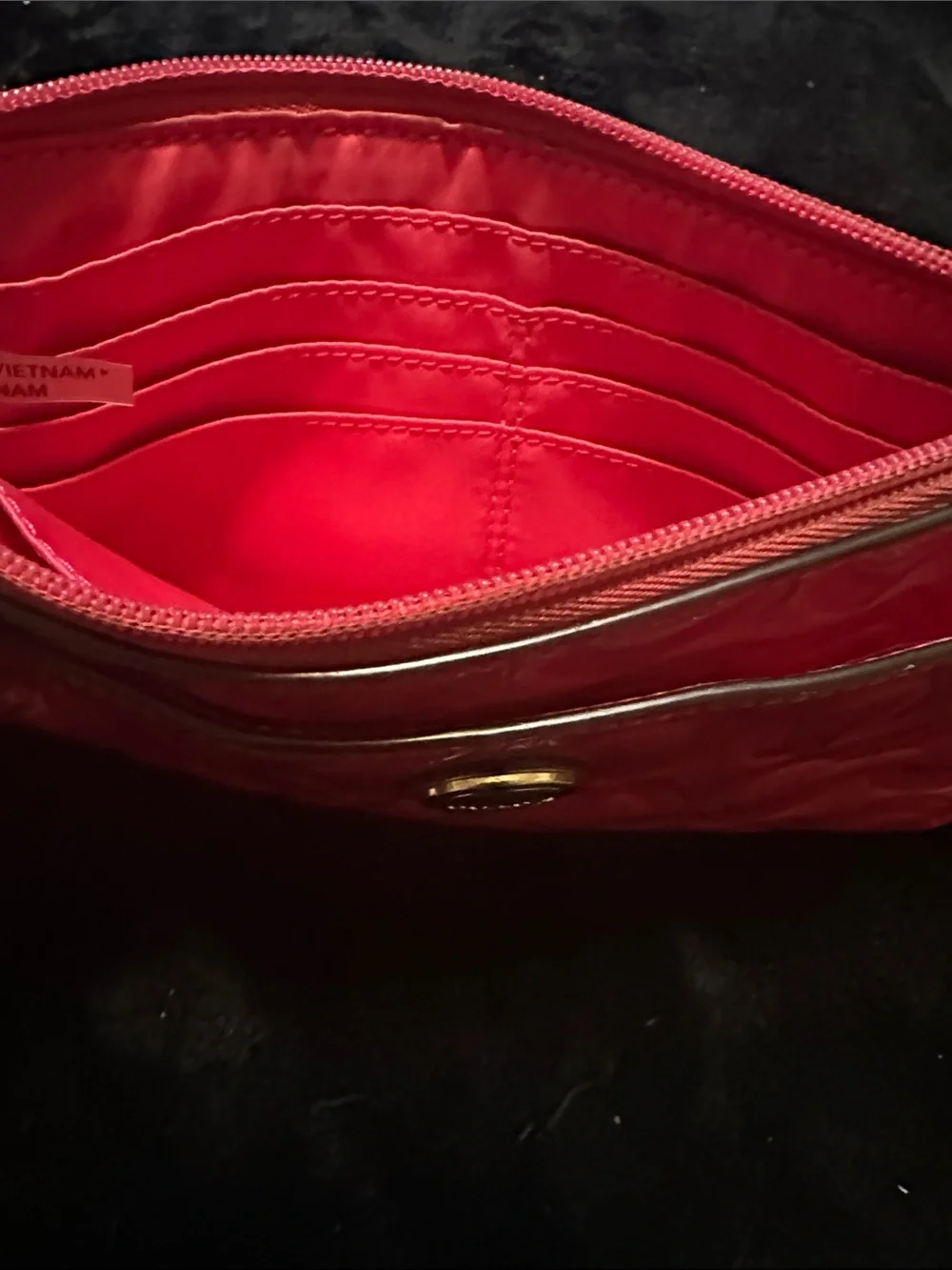 Coach Patent Embossed Pink Wristlet Clutch